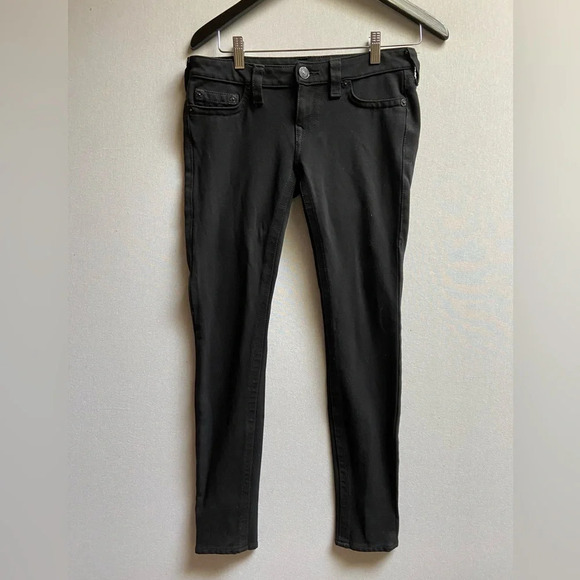 True  Religion low rise black soft cotton slim fit jeans Sz 28 - Picture 1 of 9